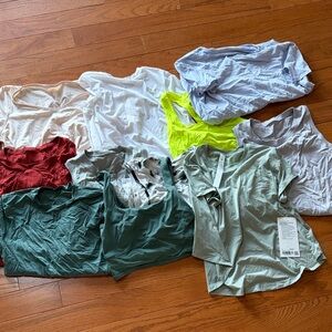 Bundle of lululemon tanks and short sleeve tops size 6